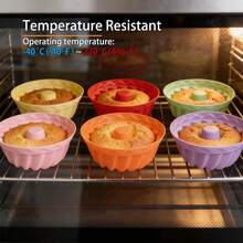 12/18/24个装 2.56英寸迷你不粘硅胶南瓜玛芬杯模具,硅胶纸杯蛋糕模具/烘焙工具,可重复使用,适用于纸杯蛋糕和甜点,不粘/易脱模/耐热/易清洗,非常适合秋季和节日烘焙(本产品尺寸非标准尺寸,尺寸相对较小。请在购买前确认产品尺寸是否合适)。 - 彩色 - 查看 6