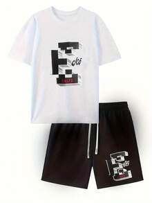 ECKO UNLIMITED Men's 2pcs Set - Bull Pattern & Ecko Unlimited Logo Graphic T-Shirt & Matching Shorts | Lightweight All-Season Casual Sports Outfit | Comfortable Gym, Lounge & Vacation Wear | Machine Washable 2pcs Set, Gym Clothing, Sporty Look, Durable Construction, Breathable Material, Printed Loungewear, Active Lifestyle - trắng - Xem 2
