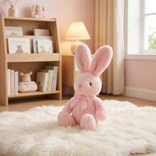 柔软毛绒兔子玩偶 | 可爱的垂耳兔玩偶，长耳朵，涤纶材质，多种颜色可选 | 适合婴儿房、家居、卧室装饰 | 可拥抱的睡前伴侣，旅行必备 | 生日、复活节、周年纪念日礼物的完美之选 - 彩色 - 查看 9