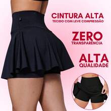 Shorts Skirt With Flared Detail In Spandex And Elastane – Comfortable, Not See-Through, Ideal For The Gym And Aesthetic Looks - Royal Blue - View 3