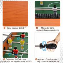 HOMCOM Mesa de futbolín - Amarillo Mostaza - Ver 2