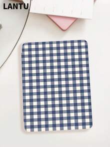 1pc Retro Blue Plaid Pattern Tablet Protective Case, Tri-Fold Stand Protective Cover, Compatible With Apple 10.2", Pro 11" 2020/2021/ (A16) 11" 11th Gen 2025, 9th/10th, Air 4th 10.9", Galaxy Tab S6 Lite 10.4", /, Anti-Drop, Pencil Slot, Sleep/Wake Support, Christmas Gift / Xmas Gift / New Year 2026 - Multicolor - View 3