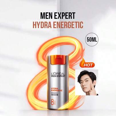 L’Oreal Paris Hidratante y revitalizante para hombres 8 en 1, 22/50ml, loción hidratante y nutritiva multifuncional, calma la fatiga instantáneamente, ilumina el tono apagado, infundido con niacinamida, vitaminas complejas y cafeína, cuidado de la piel anti-envejecimiento ideal para hombres, deja la piel suave y firme, apto para uso diario y viajes