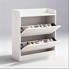 Gabinete para Zapatos con Apertura Giratoria – 2 Cajones, Diseño Ahorrador de Espacio, Ideal para Familias Mexicanas Organizador de Zapatos con Cajones Giratorios – Estilo Moderno, Delgado, Perfecto para Entrada de Casa o Departamento - Ver 8