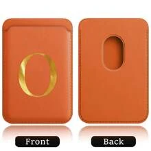 Ví đựng thẻ từ MagSafe, ví từ tính mạnh hơn với nam châm tích hợp, ốp lưng điện thoại từ tính và khe đựng thẻ phù hợp với Apple 12/13/14/15/16 Pro Max và các ốp lưng điện thoại MagSafe, họa tiết chữ cái A-Z. - trái cam - Xem 10