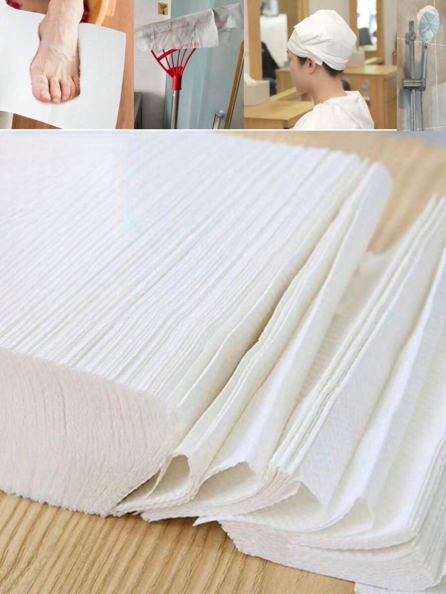 1/20/50/100片装一次性面巾，柔软吸水，浴室必备，迷你美容院毛巾（白色）