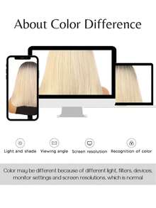 Ombre Gold Straight Wig Headband, Short Straight Headband Wig Without Glue, Natural Looking Synthetic Fiber Wig With Headband Design, Wear And Go - Blonde Ombre - View 10