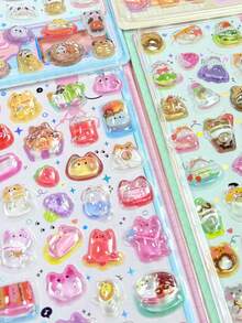3D/DIY Stickers, Transparent Solid Stickers, Interchangeable Collectible 3D Stickers, Reusable Self-Adhesive DIY Decorative Stickers, Children's Interactive Stickers, Daily Decorative Stickers, Party Decorative Stickers, Children's Sticker Games, Office And School Decorative Stickers - Multicolor - View 2