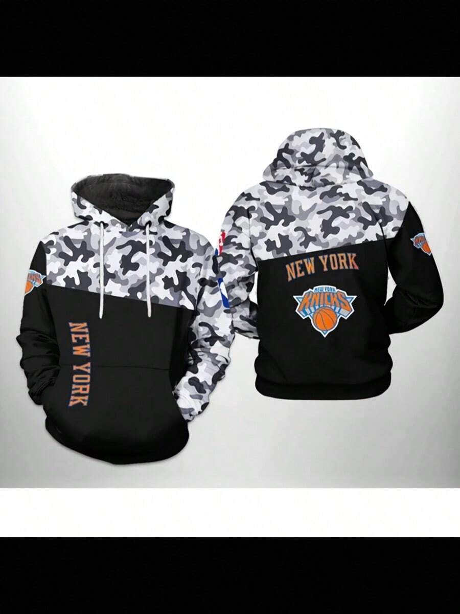 Bl-Ack New York Knicks Camo Hoodie N-BA Unisex Hooded Sweatshirt – Premium Fabric, Breathable & Sweat-Wicking, Soft & Skin-Friendly, Lightweight & Durable, Ideal For Sports, Game Days, Gatherings & Daily Wear - style - 查看 1