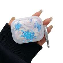 1pc Cartoon Sea Turtle Design Protective Case Compatible With Apple Wireless Bluetooth Earphones - Multicolor - View 5