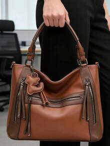 New Women's Handbag, Large Capacity, Ideal For Everyday Use, Women's Shoulder Bag, Tote Bag. - 棕色 - 查看 2