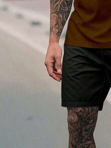 New York City NY 2-Piece Set - Men's 100% Cotton T-Shirt + Lightweight Comfortable Tactel Shorts - Men's Streetwear Fashion - New Arrival - Immediate Shipping - 鏽棕色 - 查看 3