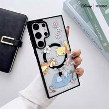 Miniso Disney Winnie The Pooh Cherry Blossom Phone Case Transparent Magnetic Shockproof Case Suitable For Samsung S25 Ultra/S25 Plus/S25/S24 Ultra/S24 Plus/S24/S23 Ultra/S23 FE/S23 Plus/S23/S22Ultra/S22 Plus/S22 Stocking Stuffers The Girlfriend - Màu Xám nhạt - Xem 4