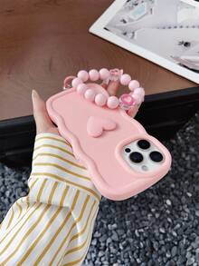 1个DIY心形马卡龙手机壳，带挂绳，2025年最新热销情侣手机壳，兼容三星Galaxy/ - 粉色 - 查看 4