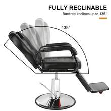 Artist Hand Reclining Barber Chair Professional Salon Styling Chair - Black - View 3
