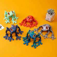 3D Printed Stress Relief Frog Animal Model Toy, Realistic Movable Joints Limbs, 3D Printed Animal Model, Vibrant Eyes, No Power Required, Plastic Structure, Suitable For Desk, Refrigerator, Car Decoration, Home And Office Decor, Aquarium Decoration, Ideal Gift For Nature Lovers, Christmas - Multicolor - View 11