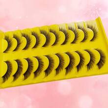 10 Pairs 3D False Eyelashes - Extended & Thickened Full Strip Design, Easily Achieve Voluminous Lashes, Significantly Enhance Eye Presence - View 3