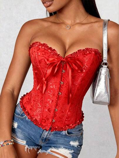 Top Corpete Preto Sem Alças Vexica, Roupa de Boate Romântica para Encontros, Corpete Justo