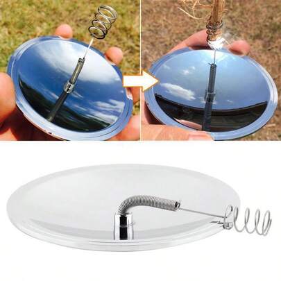1 chiếc bật lửa năng lượng mặt trời di động dùng ngoài trời, nhỏ gọn và nhẹ, không cần que magie hoặc đá lửa, thích hợp cho cắm trại, leo núi và sinh tồn trong tự nhiên.