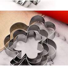 新款不锈钢饼干模具，适用于DIY，枫叶、三叶草形状，烘焙工具，饼干模具，绿色叶子形状 - 葉子三件套 - 查看 9
