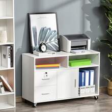 HOMCOM Filing Cabinets - White - View 3