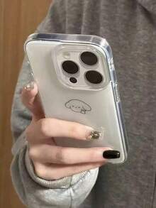 2个可爱卡通猫狗图案透明保护手机壳，适用于 17 Pro Max、14、13、15、11、16，防震情侣/女士手机壳 - 彩色 - 查看 4