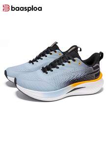 baasploa Men's Professional Carbon Plate Racing Shoes, Lightweight Breathable Bounce Marathon Training Running Shoes - Blue - View 2