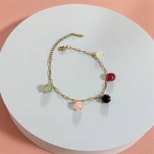 1 pieza Pulsera de estilo bohemio con cuentas de cristal de 8 mm y cadena de acero inoxidable para mujeres, no se desvanece, regalo de viaje de verano - Cuentas de cristal - Ver 11