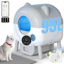DEVOKO Automatic Self-Cleaning Cat Litter Box XXL Model Odor-Neutralizing Automatic Cat Litter Box With Waste Bags 95+15 Liter Capacity - White - View 9