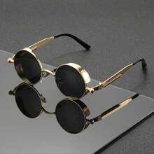 HOYNI 1副复古朋克风装饰眼镜，适合日常穿搭、摄影、购物等场合。 - 彩色 - 查看 3