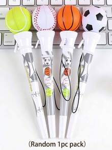 1支/4支装创意减压弹力球凝胶笔，0.5mm黑色墨水，趣味男女通用笔，办公学生笔，办公学校文具 - 彈跳球 - 查看 6