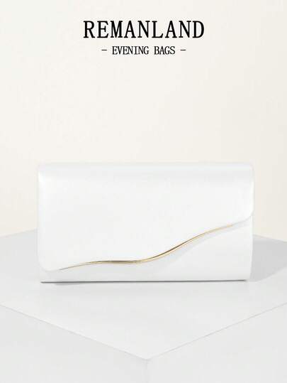 REMANLAND Luxury PU Solid Color New Women's Clutch Bag, Fashionable Flap Party Evening Bag, Perfect Wallet Design With Hidden Card Slots And Detachable Metal Chain Strap, Suitable For Party, Evening, Gathering, Wedding And Other Occasions, An Ideal Gift Choice.