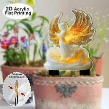 1pc 2D Acrylic Garden Decor Ground Stake | Phoenix Design Garden Stake, Outdoor And Yard Decoration, Ideal For Fantasy Enthusiasts And Holiday Occasions - A - View 1