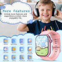 Jam Tangan Pintar Anak Multifungsi, Panggilan, Olahraga, Musik, Pengingat - Semua dalam Satu, Panggilan Nirkabel & Notifikasi Panggilan Masuk, Mode Olahraga & Wallpaper yang Dapat Disesuaikan, Kompatibel dengan Android & iOS, Cocok untuk Remaja - MultiWarna - View 5