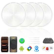 Dual System Smart Tracker Tag | Key Finder & Luggage Tracker For IOS/Android | Replaceable Battery, 1/2/4 Packs | Compatible With Apple Find My & Find Hub For Pets, Backpacks, Suitcases[Black/White] - ET-multicolor - View 3