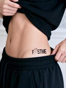 3片装情侣纹身贴纸，性感游戏字母图案，防水防汗，一次性使用，适用于女性和情侣，可贴于脸部、手臂、腰部、胸部、腿部、腹部、颈部、手部、手指、背部，适合舞蹈派对舞台表演，现代主义人体彩绘 - 彩色 - 查看 4