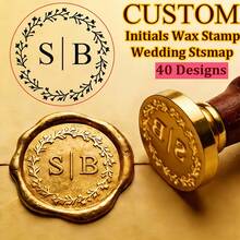 Custom 25MM/30MM Wax Seal Stamp Kit, Custom Monogram Initial Wax Seal Stamp Kit, Personalized Couples Wedding Wax Stamp Seal Kit, Wax Seal Kit - Multicolor - View 2