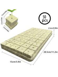 25/50/100pcs Leaf, Vegetable, Fruit, Flower, Tree Seedling Soilless Cultivation Substrate, Hydroponic Propagation Rockwool Grow Cubes, Agricultural Use - A - View 2