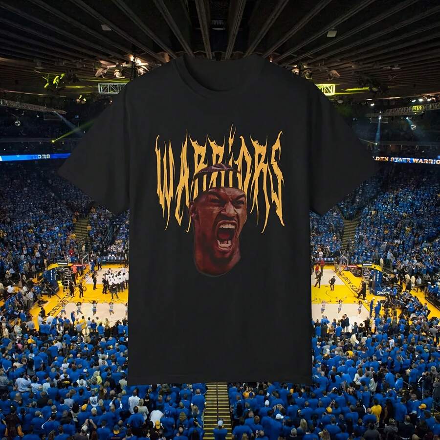 Jimmy Butler Golden State Warriors T-Shirt  Fan Apparel - Black - View 1
