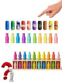 21pcs Mini Fun Beverage Color Challenge Game Toy, Travel Fun Matching Game Set, Suitable For Teenagers Memory, Logical Thinking And Reasoning Training, Suitable For Family Games, Board Game Educational Toy, Party Game, Game Supplies, Christmas Gift ﻿ - Multicolor - View 10