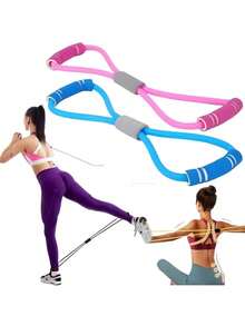 Figure-8 Exercise Band, Resistance Band For Fitness, Pink And Blue - Xanh và Hồng - Xem 1