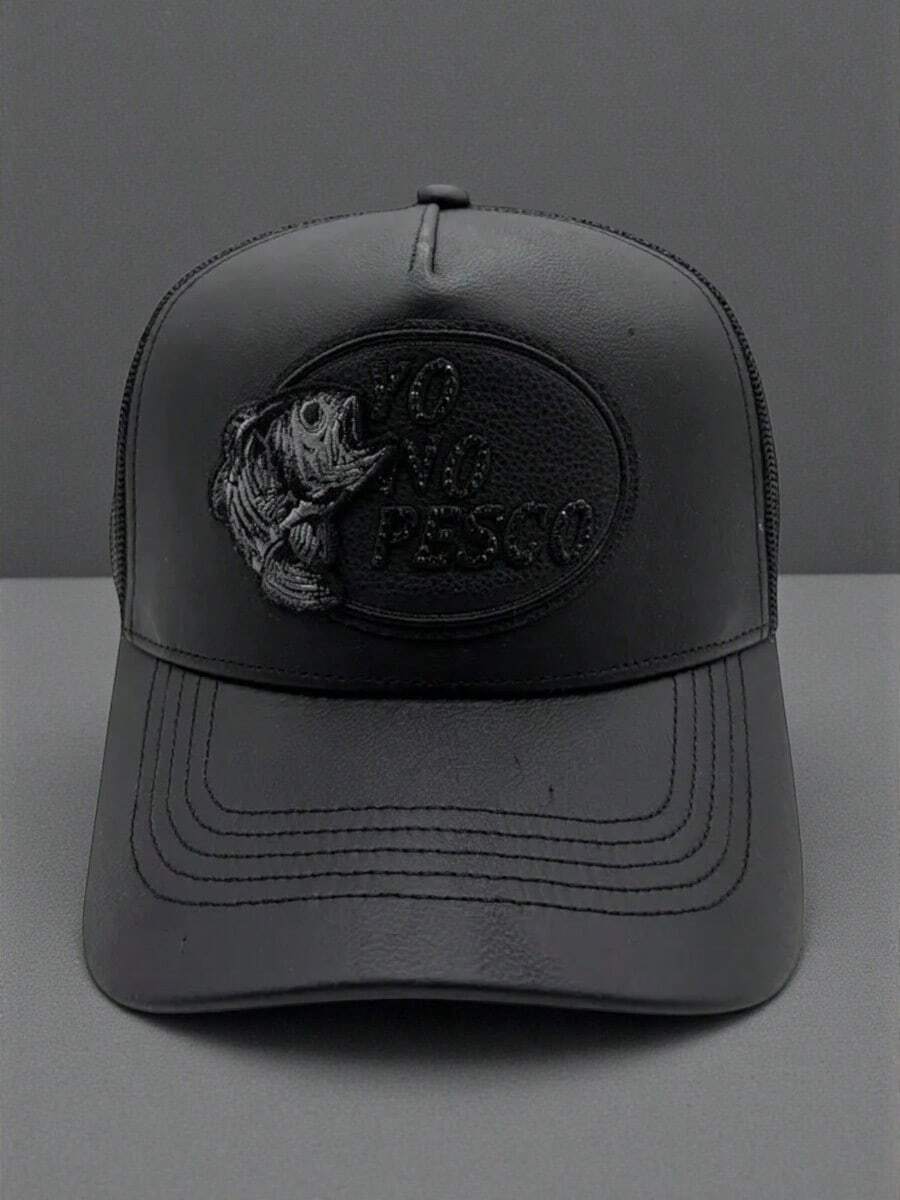 Gorra Dandy Hats Yo No Pesco Piel Negro Un Lisa Sin Chip - Multicolor - Ver 1