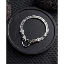 European And American Cross-Border Hot-Selling Men's Bracelet Retro Punk Stainless Steel Snake Head Animal Head Skull Bracelet Unfading - L118 Small Snake Head - View 4
