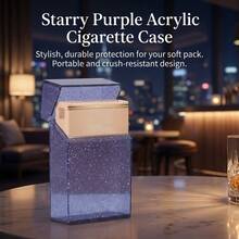 1 pieza Estuche de cigarros de acrílico resistente a la presión portátil para uso doméstico y comercial, de construcción de plástico - Multicolor - Ver 9