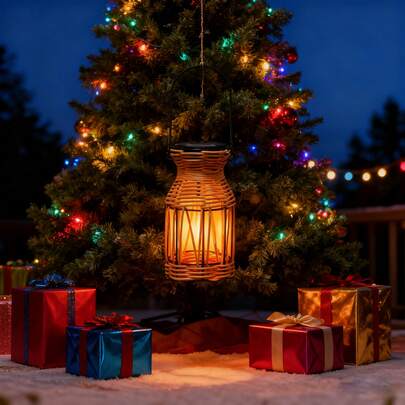 1 PC Solar Rattan Lantern - Creates Warm Ambience For Indoor & Outdoor Spaces - Perfect For Gardens, Patios, Camping & Picnics - Excellent Housewarming & Holiday Gift.