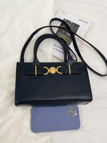 时尚斜挎包、多功能单肩包、休闲手提包、复古通勤手提包（女士款） - 黑色 - 查看 3