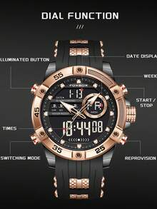 LIGE Business And Casual Men's Watch Waterproof Luminous Accurate Timer, Multi-Color Date Display Quartz Watch - Black - View 2