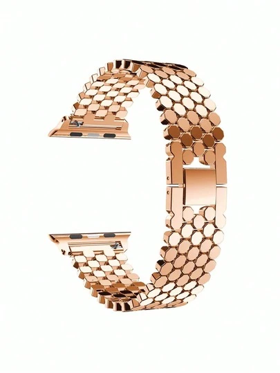 1pc Fashionable Luxury Alloy Watch Band Suitable For Apple Watch 38mm 40mm 41mm 42mm 44mm 45mm 46mm 49mm, Elegant Smart Watch Band Suitable For Apple Watch Series 11 SE3 10 9 8 7 6 5 4 3 2 1 Ultra3/2/1, Luxury Watch Band Suitable For Apple Watch, Classic Fish Scale Pattern Band Accessory, Suitable For Business And Casual Occasions, An Excellent Christmas Or Birthday Gift Choice For Friends And Family, Ideal Replacement Watch Band For Formal Occasions, A Perfect Gift For Loved Ones