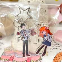 1个原创亚克力钥匙扣吊坠，卡通天使女孩，橙色头发，圣诞节和万圣节礼物，可爱休闲复古学院风女孩，亚克力钥匙扣，手机挂饰，学校纪念品，送给女朋友的礼物，季节性公司活动纪念品 - 彩色 - 查看 8