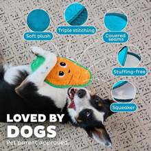 Outward Hound Tough Skinz Durable Squeaky Dog Toy With Two Tough Layers, Carrot, Multicolor, Medium - MàuB - Xem 3